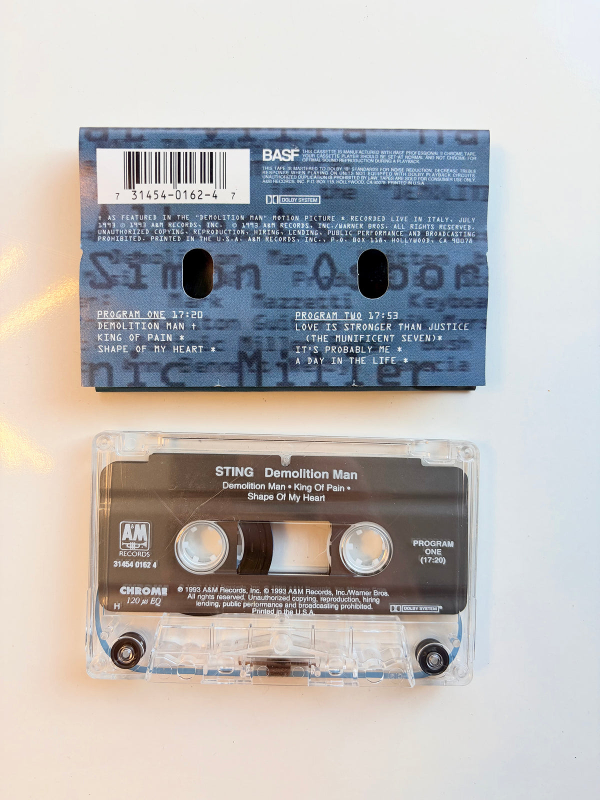 Demolition Man soundtrack cassette