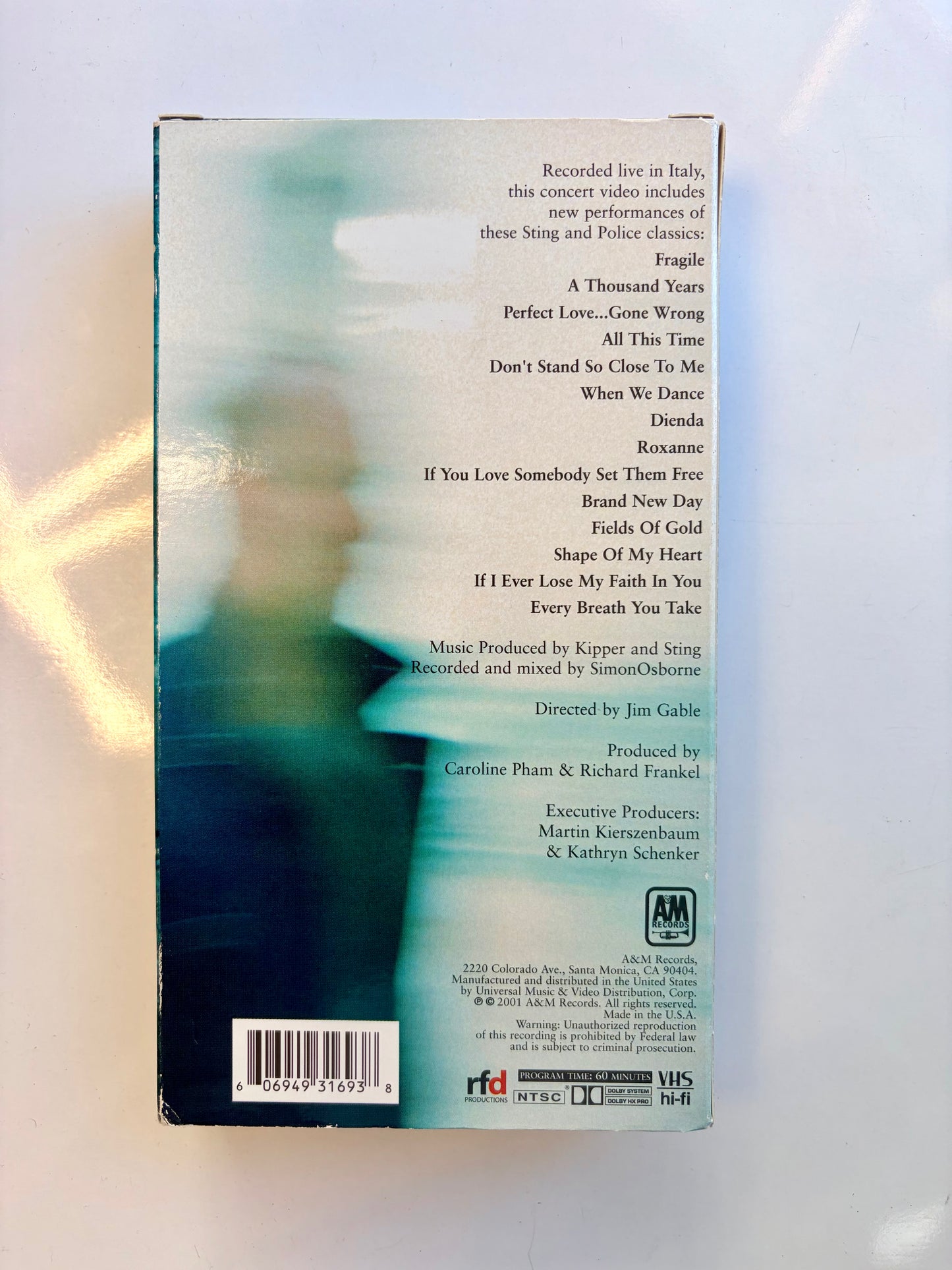 Sting, All This Time VHS video