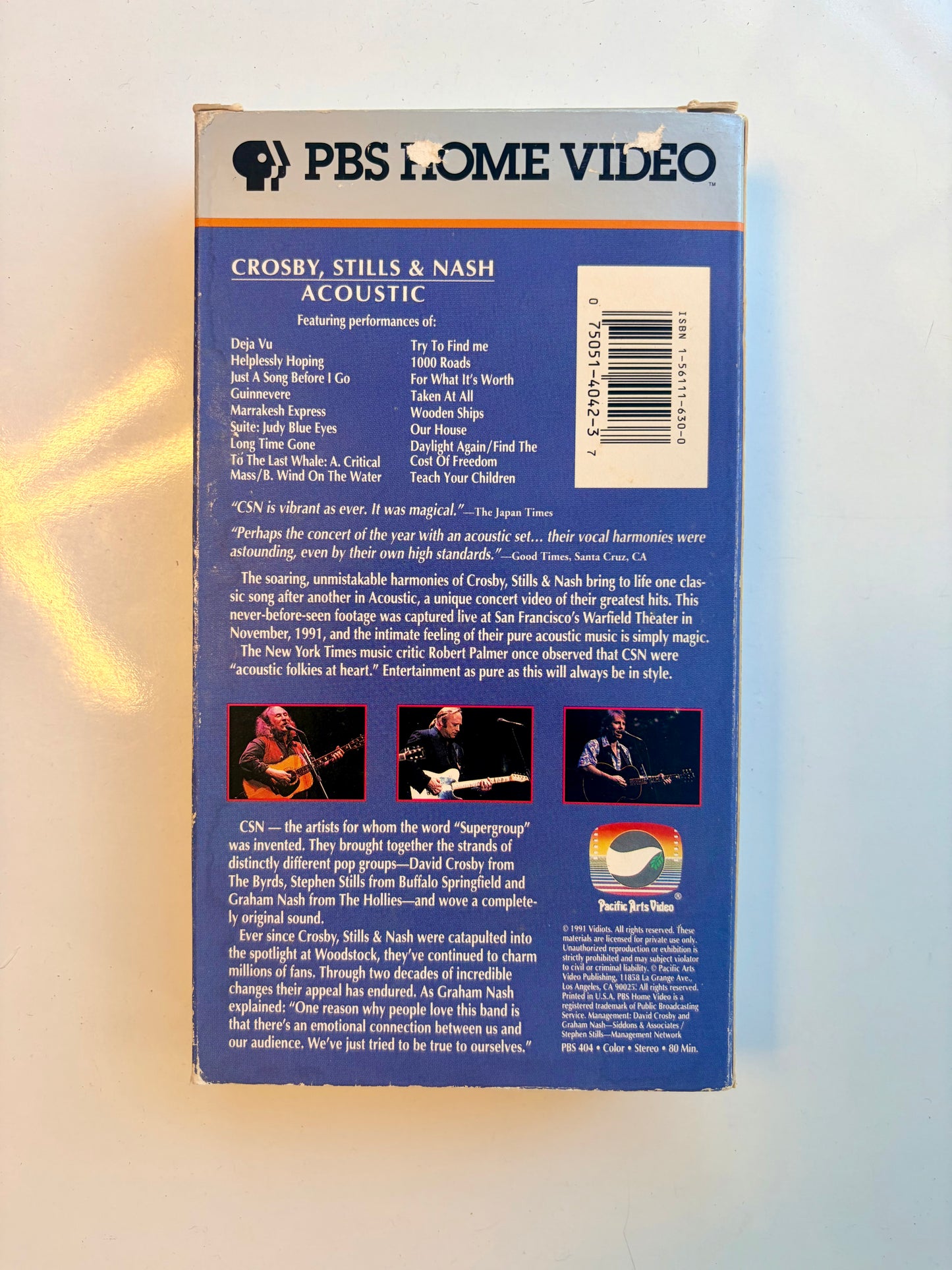 Crosby, Stills & Nash Acoustic VHS video