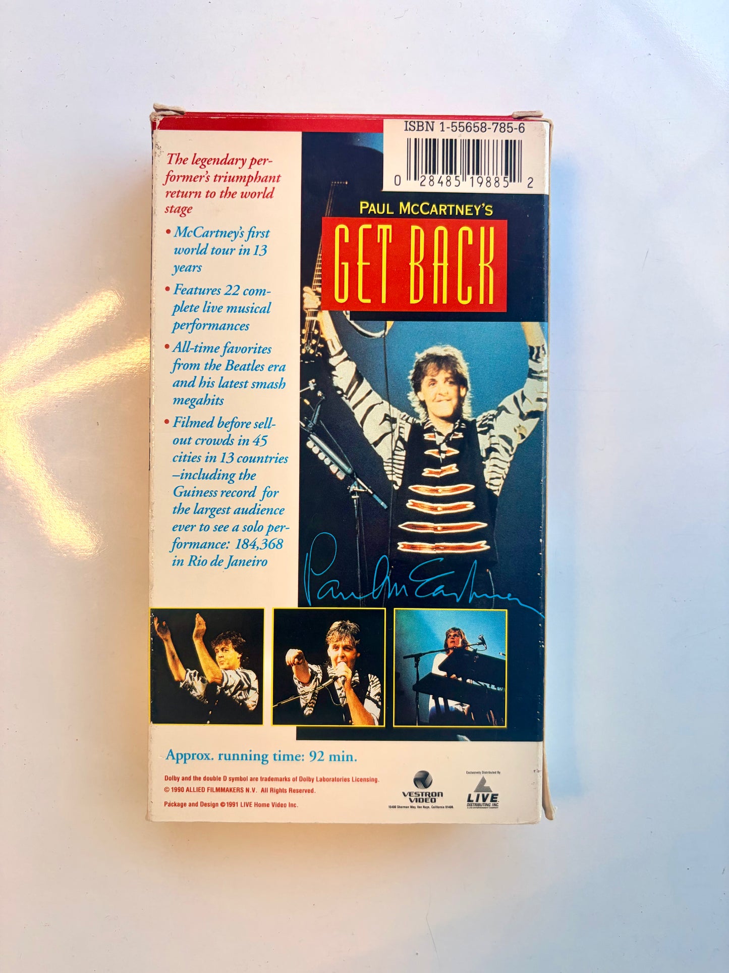 Paul McCartney, Get Back VHS video