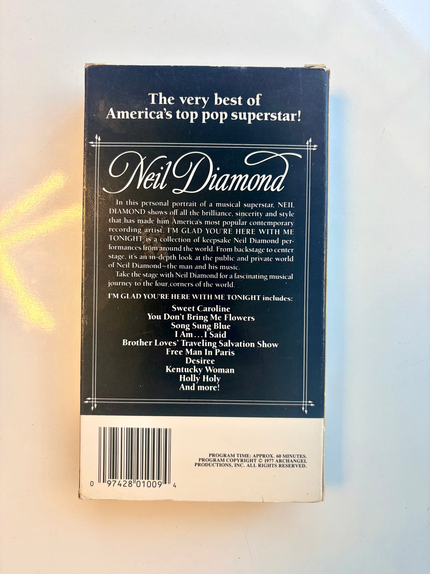Neil Diamond, I'm Glad You're Here With Me Tonight VHS video