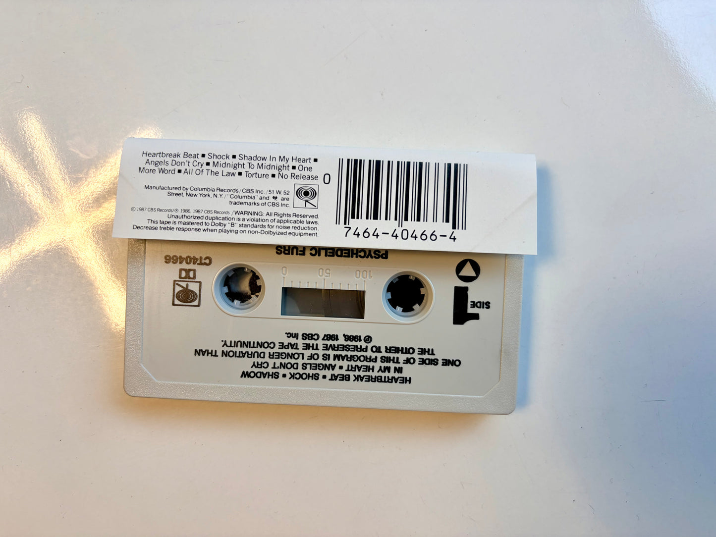 Psychedelic Furs, Midnight to Midnight cassette