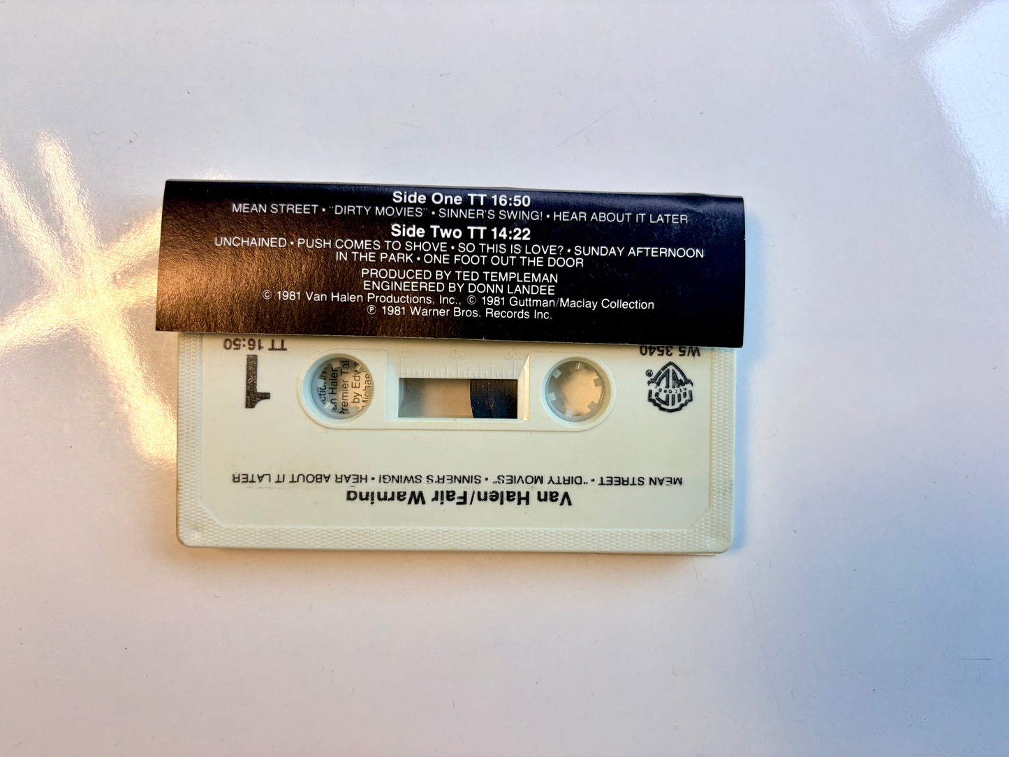 Van Halen, Fair Warning cassette