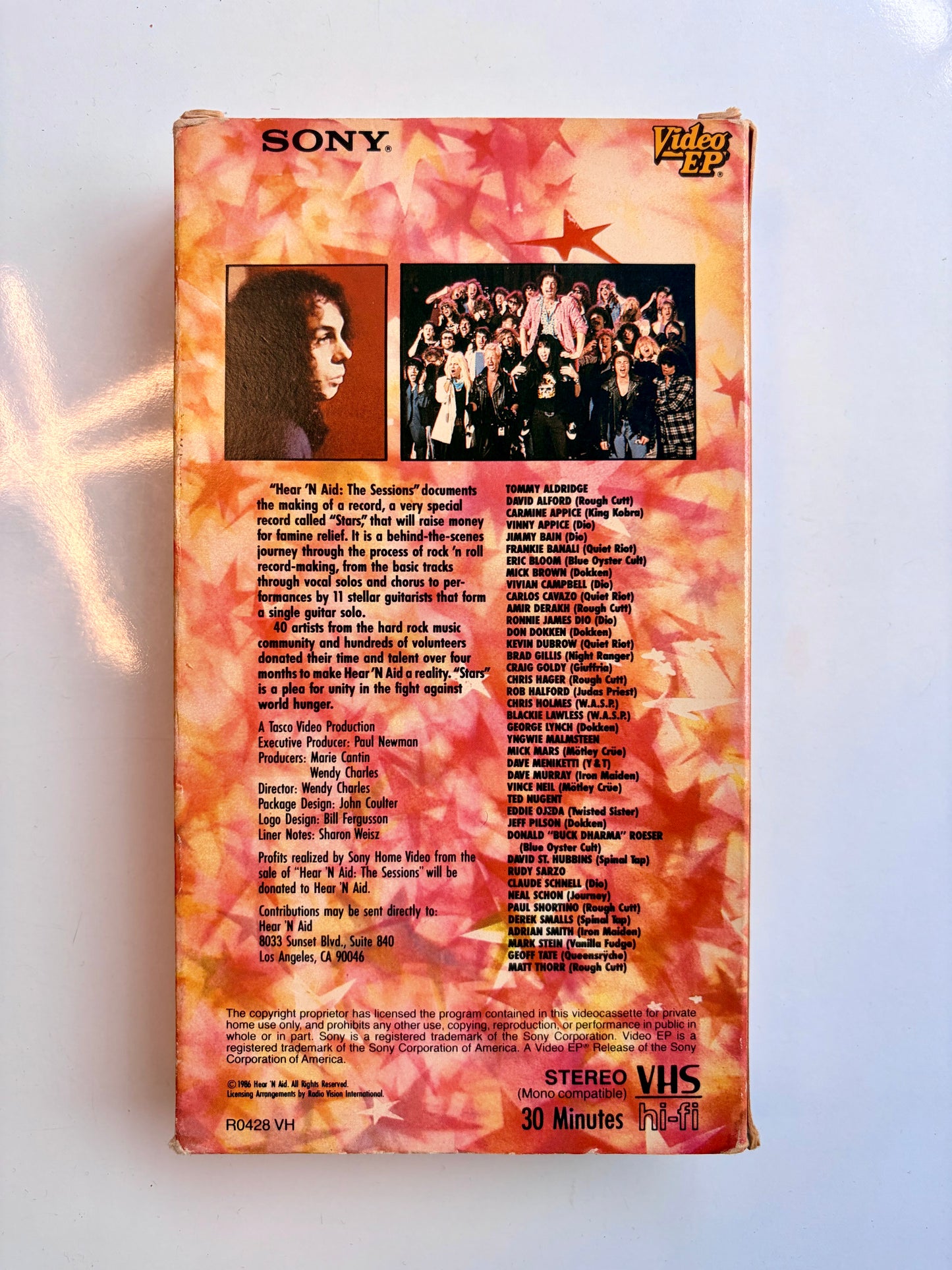 Hear 'N Aid VHS video