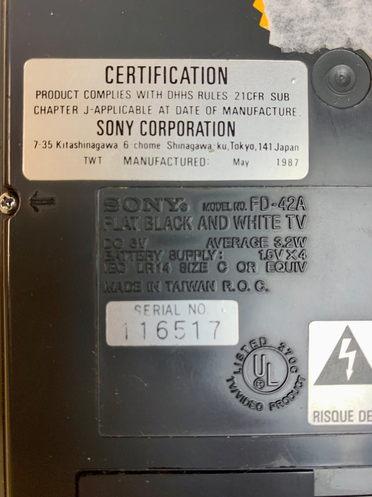 Sony Watchman FD-42A